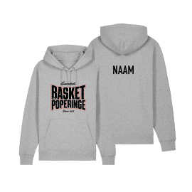 HOODIE BASKET POPERINGE KIDS/ADULTS GRIJS